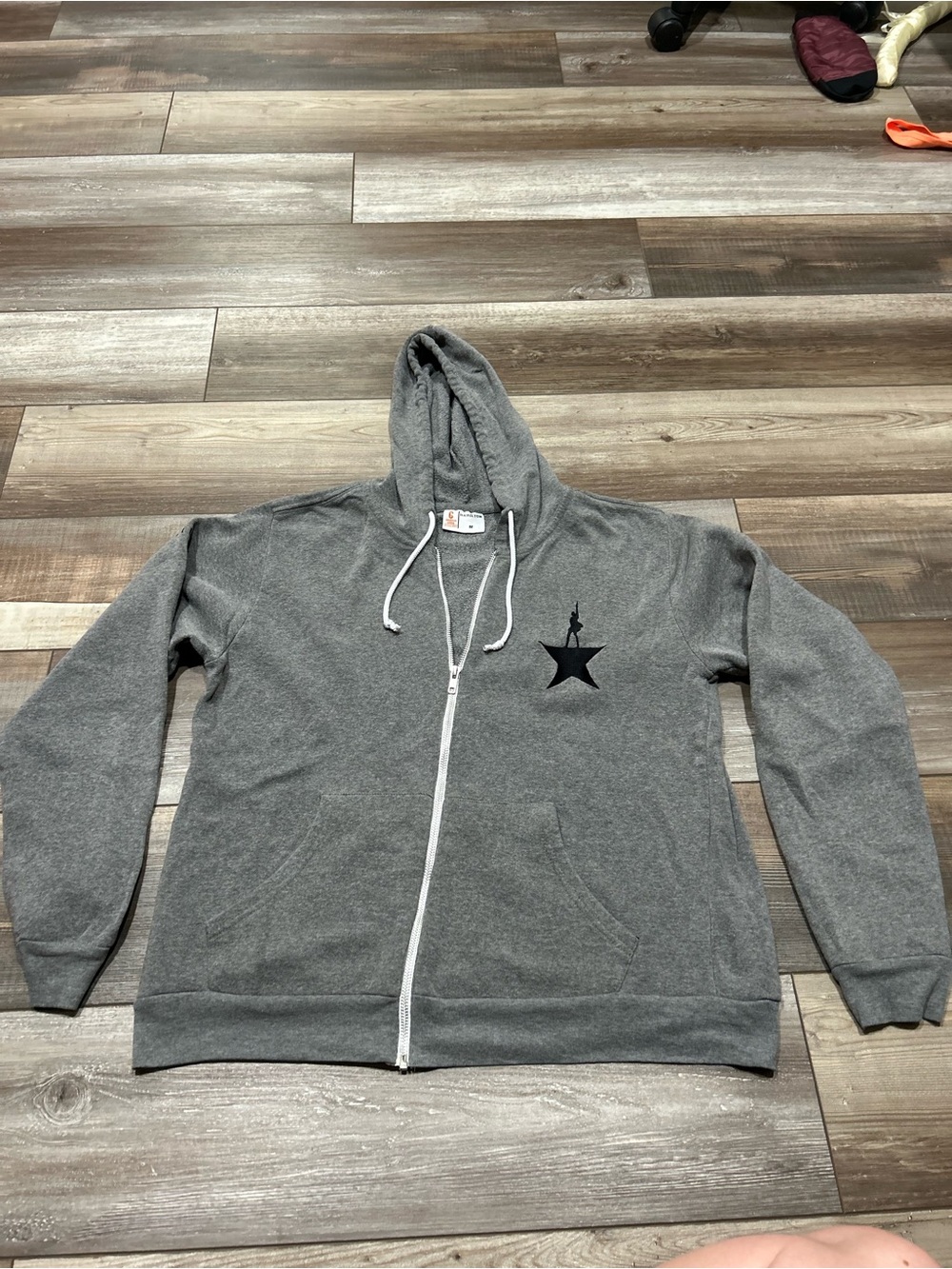 Broadway’s Hamilton Gray Zip-Up Hoodie medium